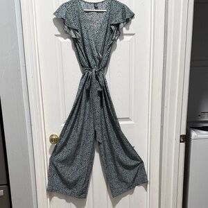 Elegant blue and black dotted Jumpsuit